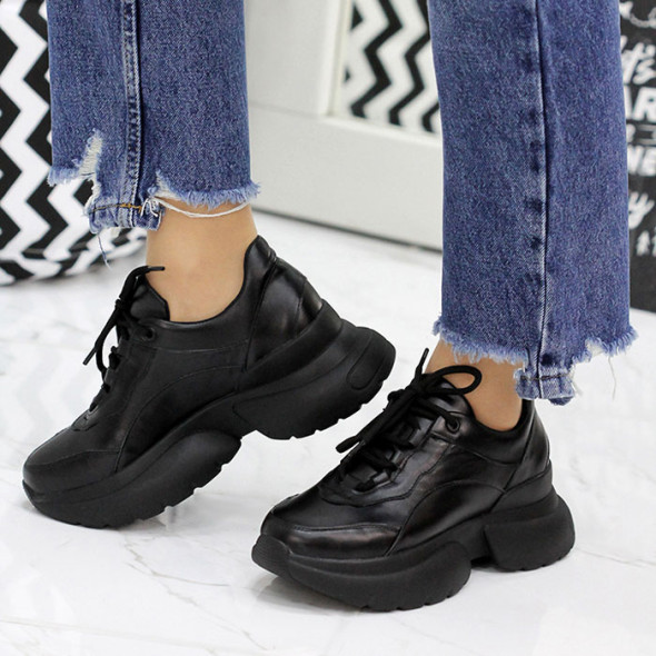 Кросівки жіночі шкіряні SOLO 7843-28 Black Кросівки жіночі шкіряні SOLO 7843-28 Black