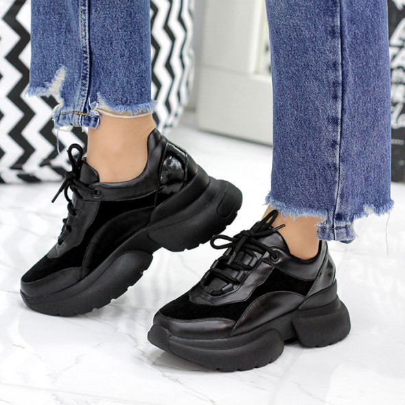 Кросівки жіночі шкіряні SOLO 7850-28 Black Кросівки жіночі шкіряні SOLO 7850-28 Black