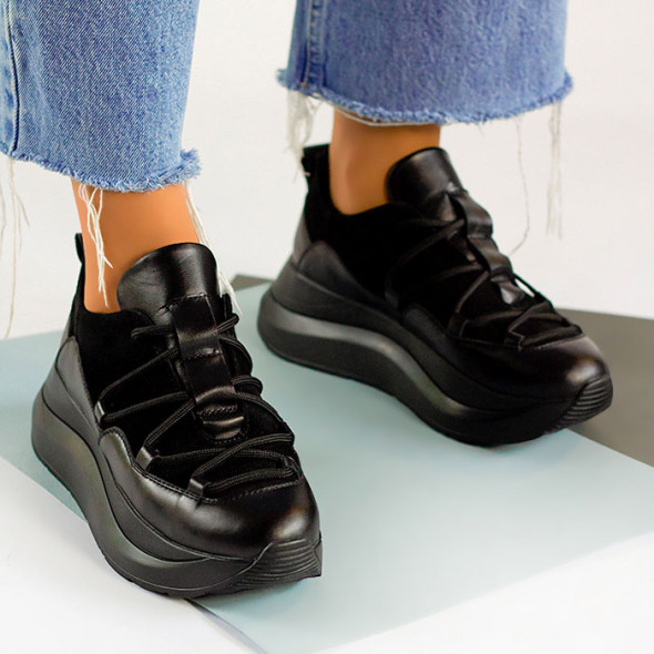 Кросівки жіночі шкіряні SOLO 7937-28 Black Кросівки жіночі шкіряні SOLO 7937-28 Black