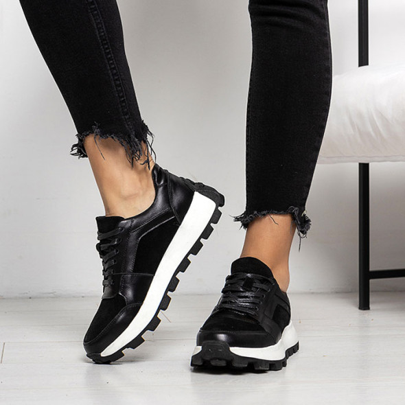 Кросівки жіночі шкіряні ZIPPER 8148-28 Black Кросівки жіночі шкіряні ZIPPER 8148-28 Black