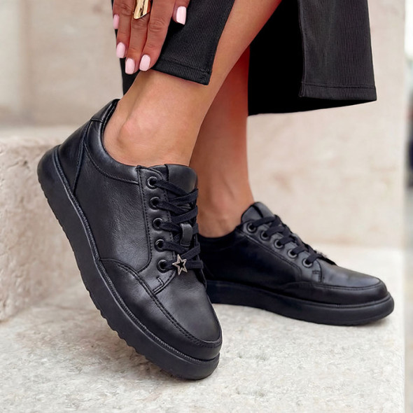 Кросівки жіночі шкіряні SOLO STAR 8620-28 Black