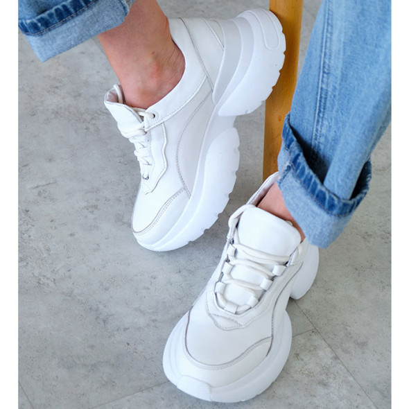 Кроссовки женские кожаные белые GOLD 8479-28 Кроссовки женские кожаные белые GOLD 8479-28