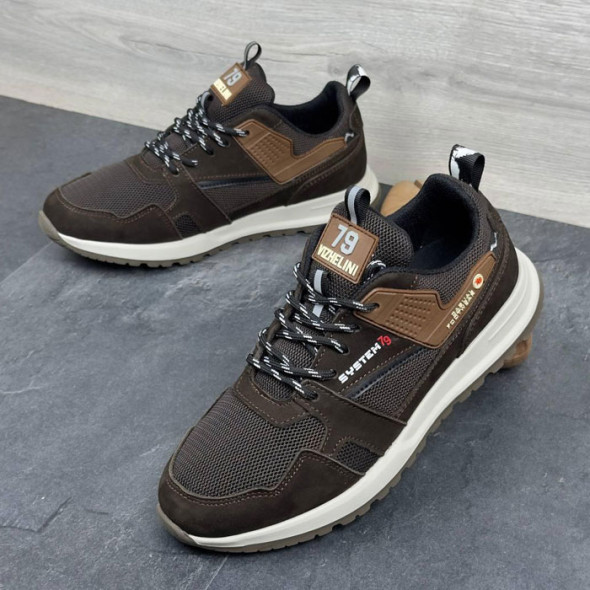 Мужские летние кроссовки Vizhelini 79 04-14 Коричневые