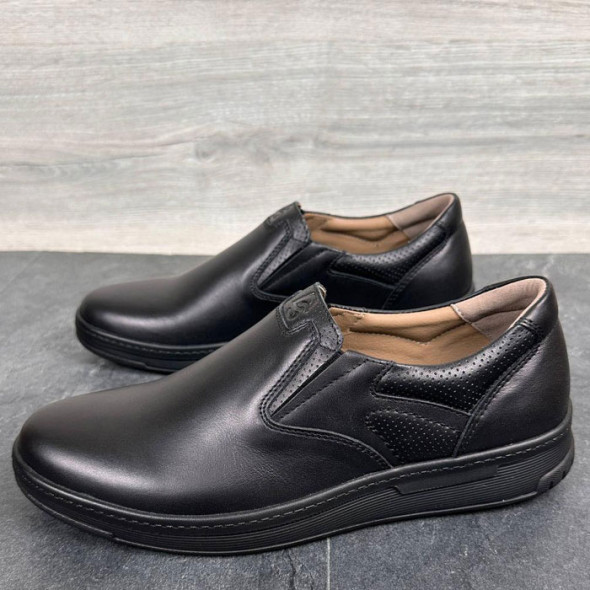 Туфлі чоловічі шкіряні Dav Shoes 160 Чорні