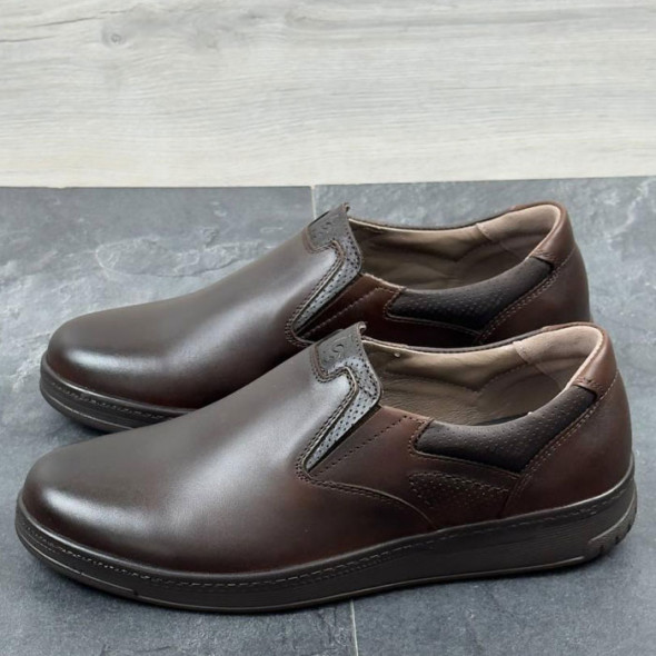 Туфлі чоловічі шкіряні Dav Shoes 162 Коричневі