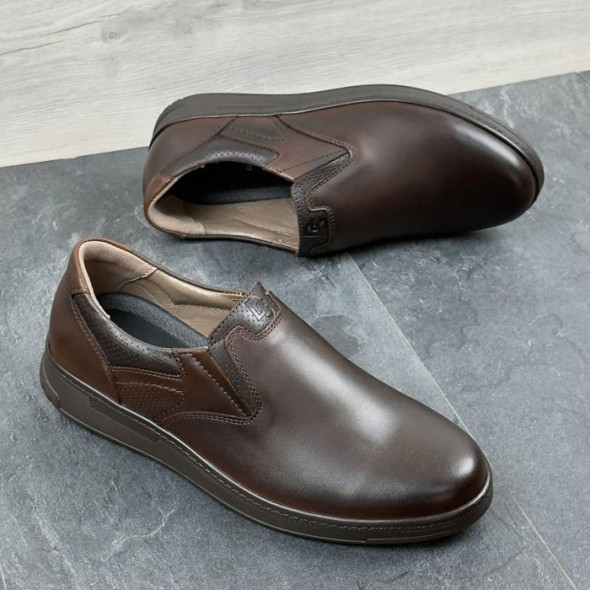 Туфлі чоловічі шкіряні Dav Shoes 162 Коричневі
